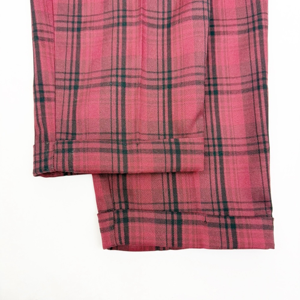Disturbia Ferreira Mom Dungarees Buffalo Plaid Overalls Goth Grunge Punk Red - Picture 12 of 14
